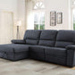 ACME Trifora Reclining Storage Sectional Sofa, Dark Gray Fabric