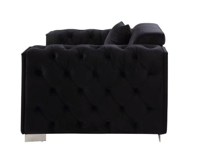 ACME Trislar Chair w/Pillow, Black Velvet