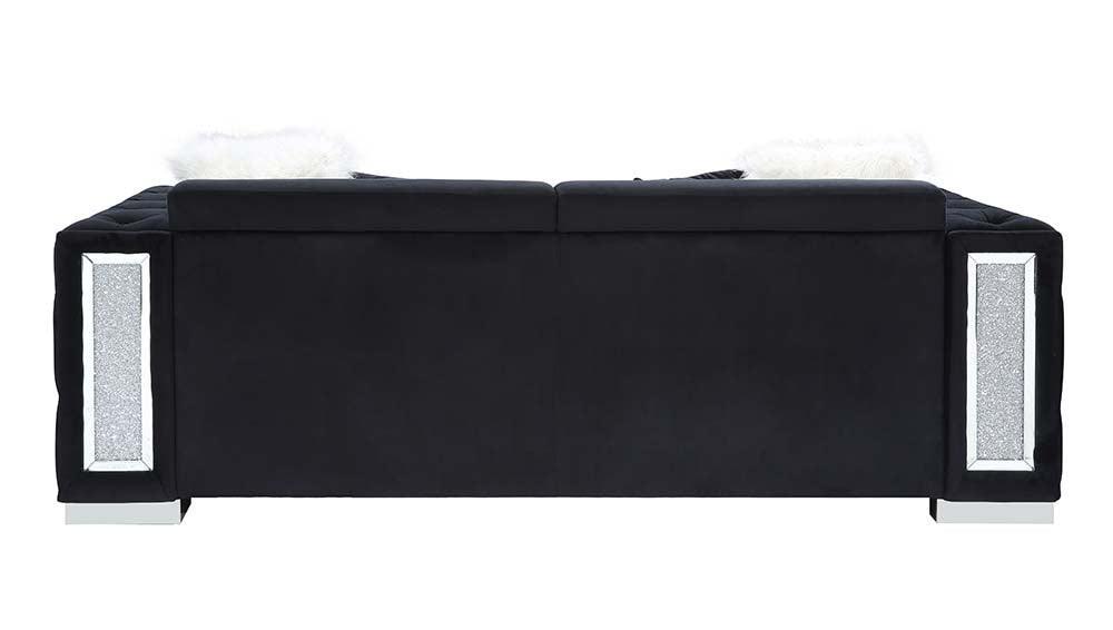 ACME Trislar Sofa w/4 Pillows, Black Velvet 1