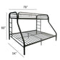 ACME Tritan Twin/Full Bunk Bed, Black