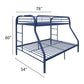 ACME Tritan Twin/Full Bunk Bed, Blue