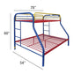 ACME Tritan Twin/Full Bunk Bed, Rainbow