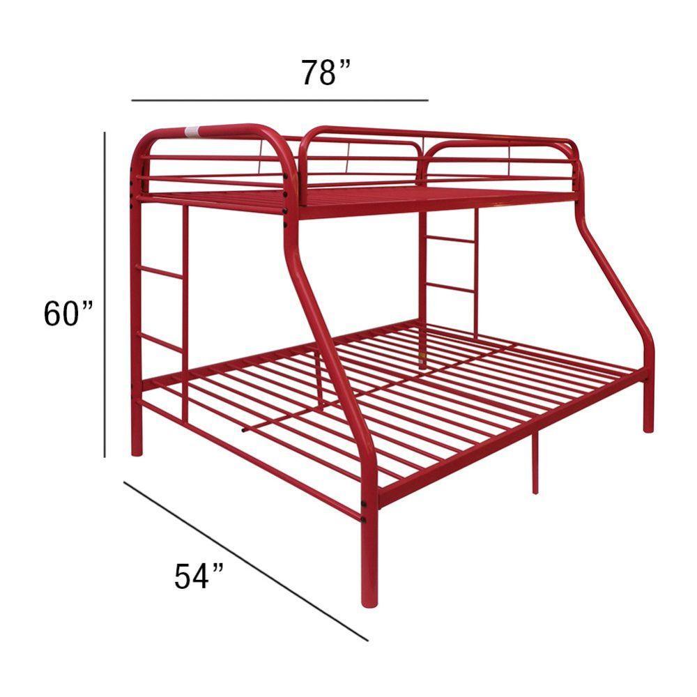 ACME Tritan Twin/Full Bunk Bed, Red