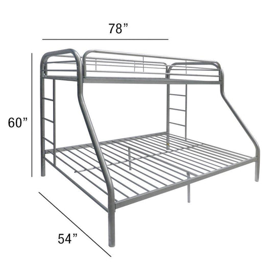 ACME Tritan Twin/Full Bunk Bed, Silver