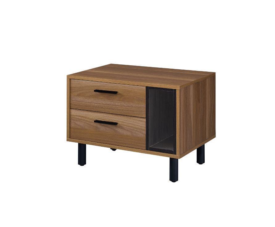 ACME Trolgar Accent Table, Brown Oak & Black Finish