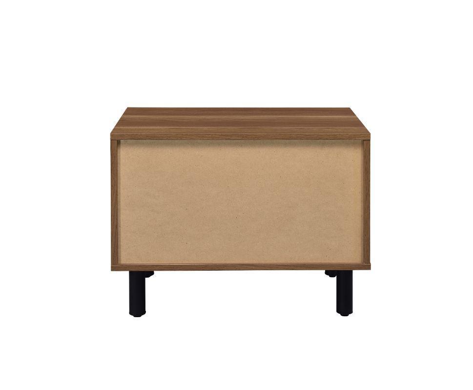 ACME Trolgar Accent Table, Brown Oak & Black Finish