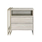 ACME Tyeid Accent Table, Antique White & Gold Finish