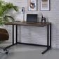 ACME Tyrese Built-in USB Port Writing Desk, Walnut & Black Finish