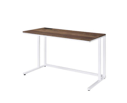 ACME Tyrese Built-in USB Port Writing Desk, Walnut & White Finish