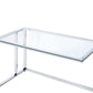 ACME Tyrese Writing Desk, Clear Glass & Chrome Finish