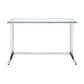 ACME Tyrese Writing Desk, Clear Glass & Chrome Finish