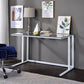 ACME Tyrese Writing Desk, Clear Glass & White Finish