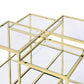 ACME Uchenna Coffee Table, Clear Glass & Gold Finish