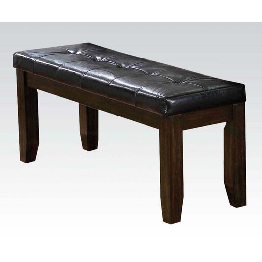 ACME Urbana Bench, Black PU & Espresso