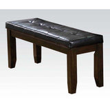 ACME Urbana Bench, Black PU & Espresso