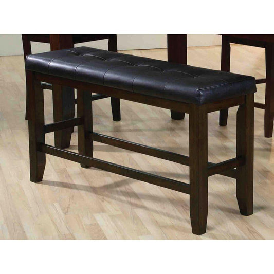 ACME Urbana Counter Height Bench, Black PU & Espresso