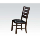 ACME Urbana Side Chair (Set-2), Black PU & Espresso