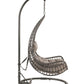 ACME Uzae Patio Hanging Chair with Stand, Gray Fabric & Charcoal Wicker