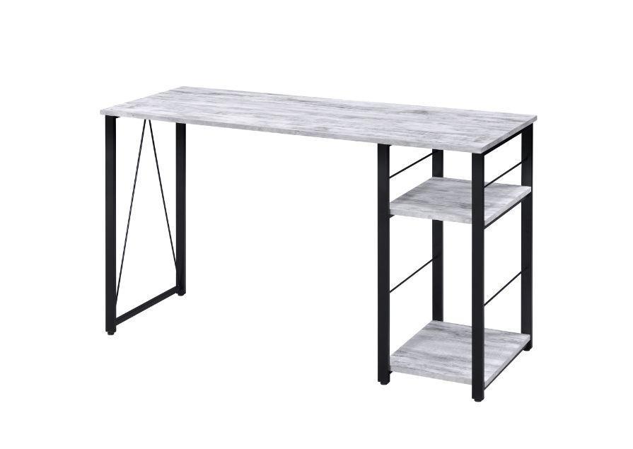 ACME Vadna Writing Desk, Antique White & Black Finish