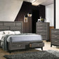 ACME Valdemar Eastern King Bed w/Storage, Weathered Gray