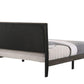 ACME Valdemar Queen Bed, Brown Fabric & Weatheted Gray Finish