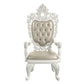 ACME Vanaheim Arm Chair (Set-2), Beige PU & Antique White Finish