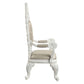 ACME Vanaheim Arm Chair (Set-2), Beige PU & Antique White Finish