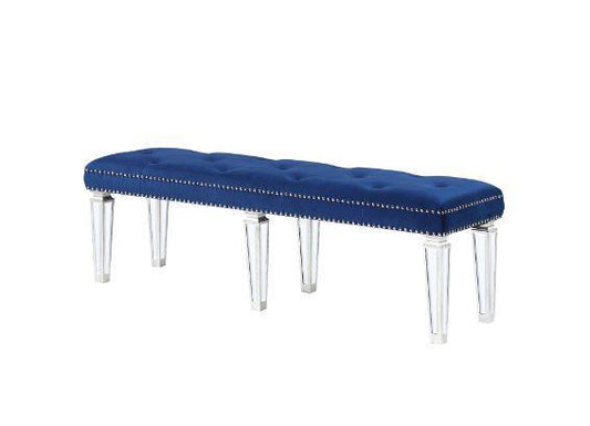 ACME Varian Bench, Blue Velvet & Mirrored