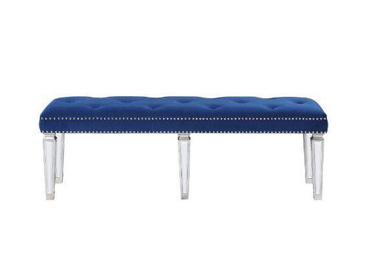 ACME Varian Bench, Blue Velvet & Mirrored