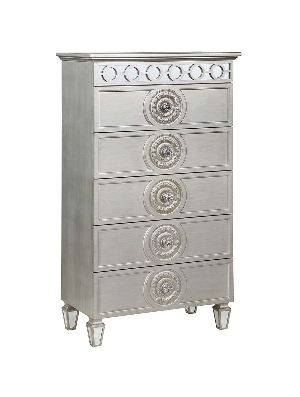 ACME Varian Chest, Silver & Mirrored Finish