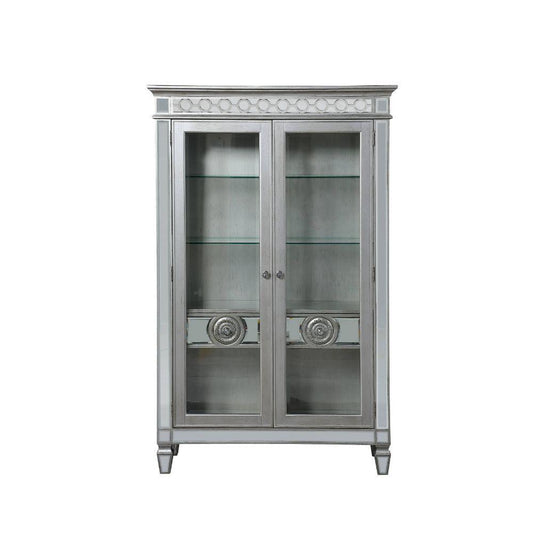 ACME Varian Curio, Mirrored & Antique Platinum