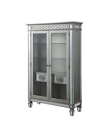 ACME Varian Curio, Mirrored & Antique Platinum