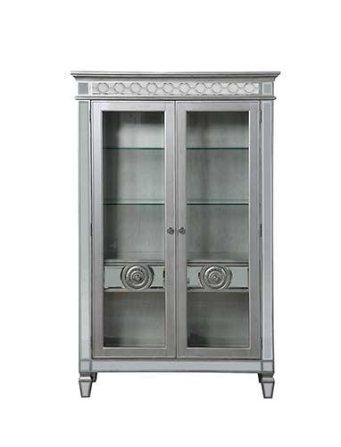 ACME Varian Curio, Mirrored & Antique Platinum