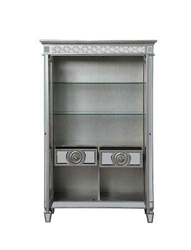 ACME Varian Curio, Mirrored & Antique Platinum