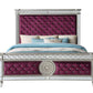 ACME Varian Eastern King Bed• Burgundy Velvet & Mirrored  27367EK