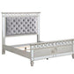 ACME Varian Full Bed, Gray Velvet, Silver & Mirrored Finish