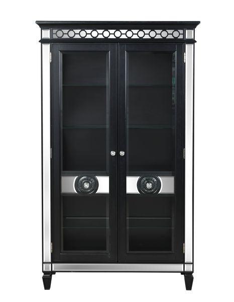 ACME Varian II Curio Cabinet, Mirrored & Black Finish