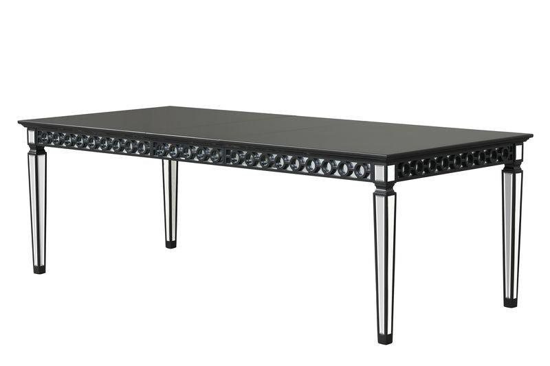 ACME Varian II Dining Table, Mirrored & Black Finish