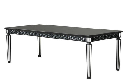 ACME Varian II Dining Table, Mirrored & Black Finish