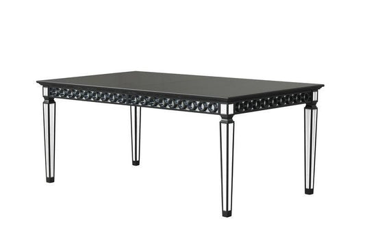 ACME Varian II Dining Table, Mirrored & Black Finish