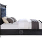 ACME Varian II Eastern King Bed, Black Velvet & BLACK & Sliver FINISH