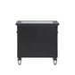 ACME Varian II Nightstand, Black Velvet & BLACK & Sliver FINISH