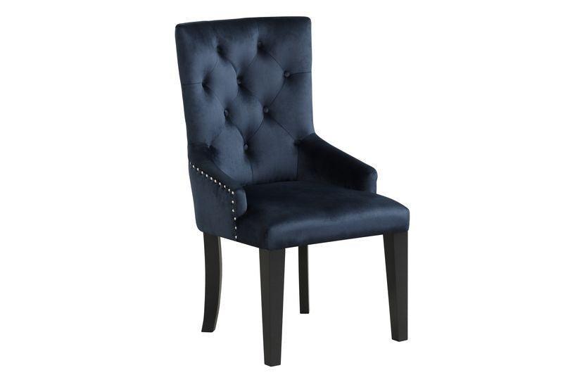 ACME Varian II Side Chair (1 Pc), Black Velvet & Black