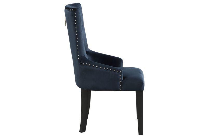 ACME Varian II Side Chair (1 Pc), Black Velvet & Black