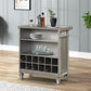 ACME Varian II Wine Cabinet, Mirrored & Antique Platinum