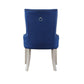 ACME Varian Side Chair (1Pc), Blue & Antique Platinum