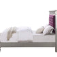 ACME Varian Twin Bed, Burgundy Velvet, Silver & Mirrored Finish