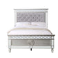 ACME Varian Twin Bed, Gray Velvet, Silver & Mirrored Finish