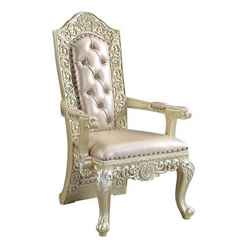 ACME Vatican Arm Chair (1Pc/1Ctn), PU & Champagne Silver Finish