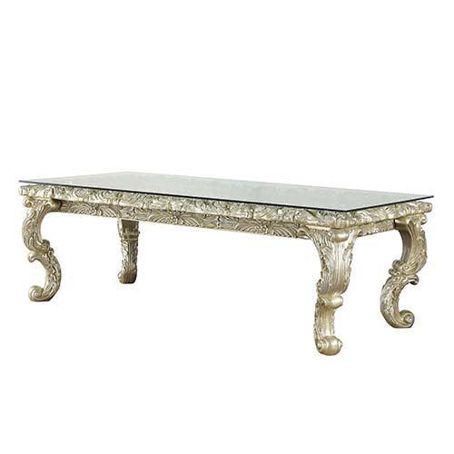 ACME Vatican Dining Table, Champagne Silver Finish